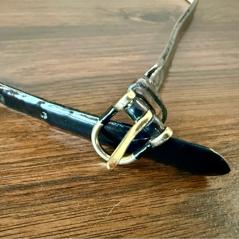 J. Crew Black Belt with Gold Buckle